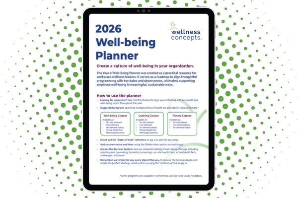2026 Wellbeing Planner mockup
